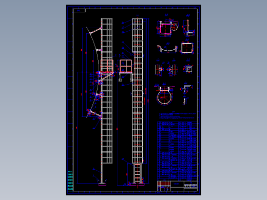 5款检修无护笼及带护笼钢直爬梯详图