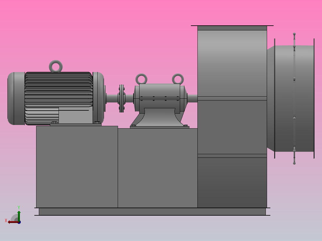 G╱Y4-73No8、9、10、11、12D单吸入离心锅炉通╱引风机[G4-73系列-8D-1]后视图