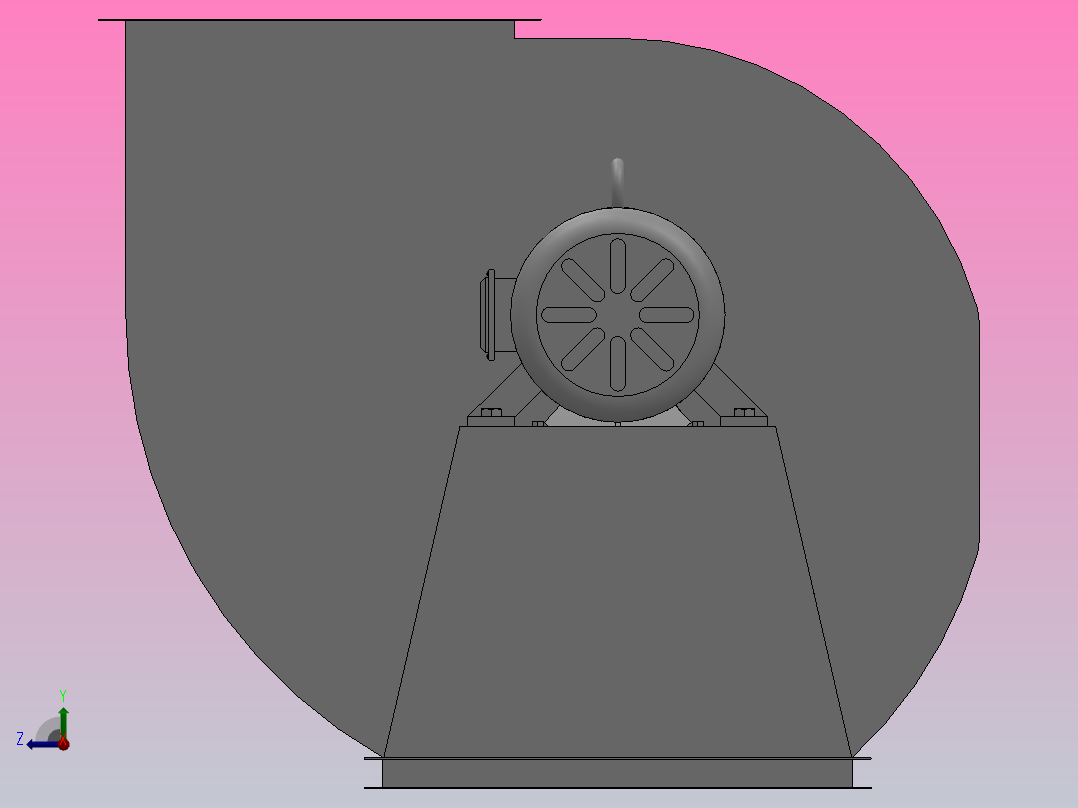 G╱Y4-73No8、9、10、11、12D单吸入离心锅炉通╱引风机[G4-73系列-8D-1]右视图