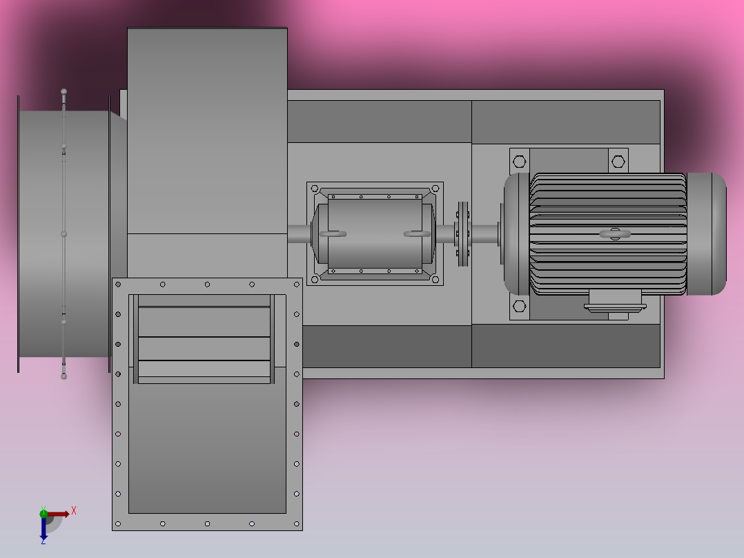 G╱Y4-73No8、9、10、11、12D单吸入离心锅炉通╱引风机[G4-73系列-8D-1]俯视图