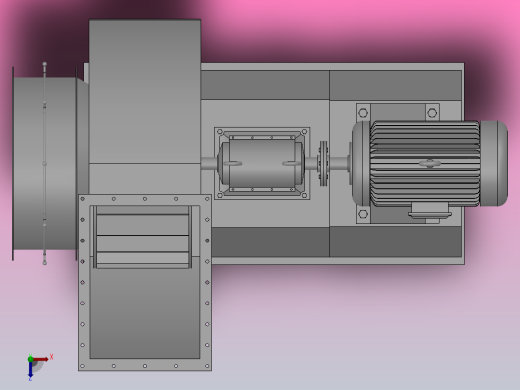 G╱Y4-73No8、9、10、11、12D单吸入离心锅炉通╱引风机[G4-73系列-8D-1]俯视缩略图