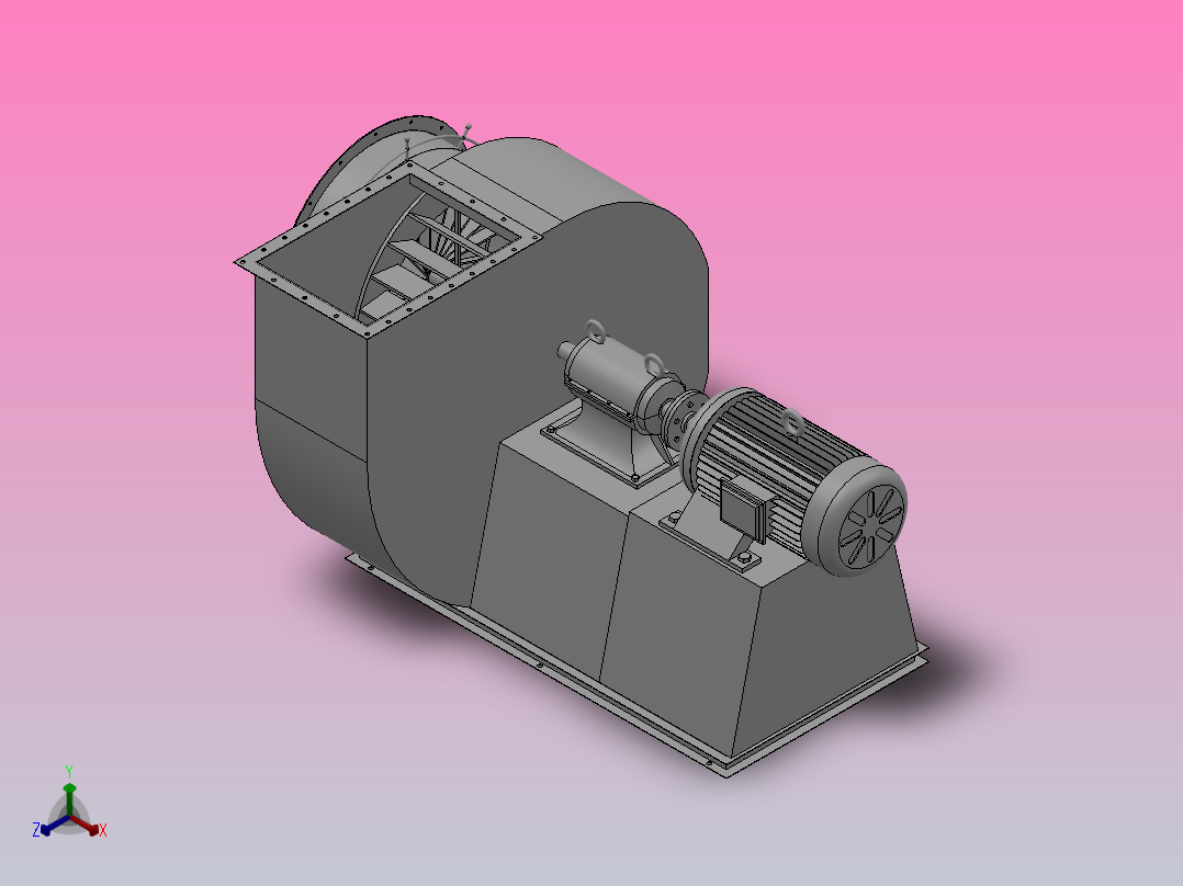 G╱Y4-73No8、9、10、11、12D单吸入离心锅炉通╱引风机[G4-73系列-8D-1]正等轴测图