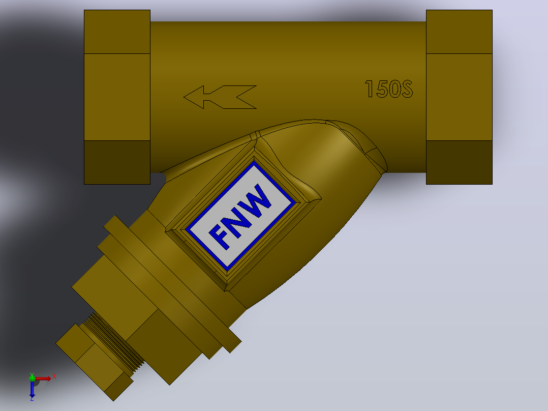 Y型过滤器，管道过滤器FNW-FNW509D俯视图