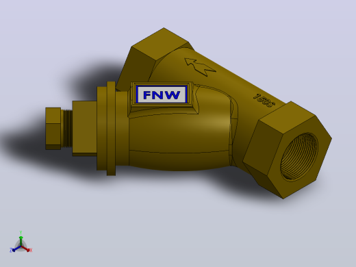 Y型过滤器，管道过滤器FNW-FNW509D正等轴测缩略图