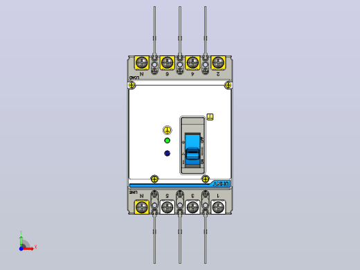 NXMLE-125S 4P剩余电流动作断路器三维模型202209前视缩略图