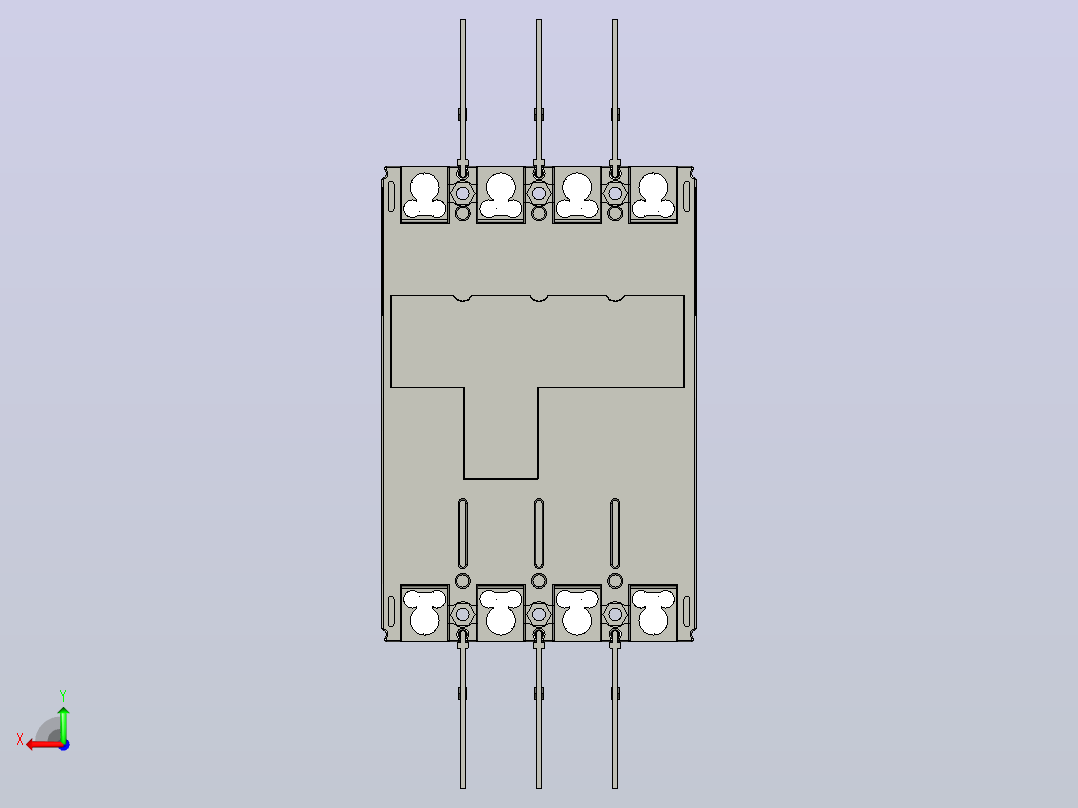 NXMLE-125S 4P剩余电流动作断路器三维模型202209后视图