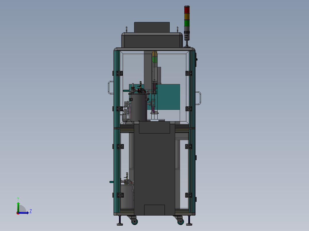 眼镜镜片点胶烘烤流水线左视图