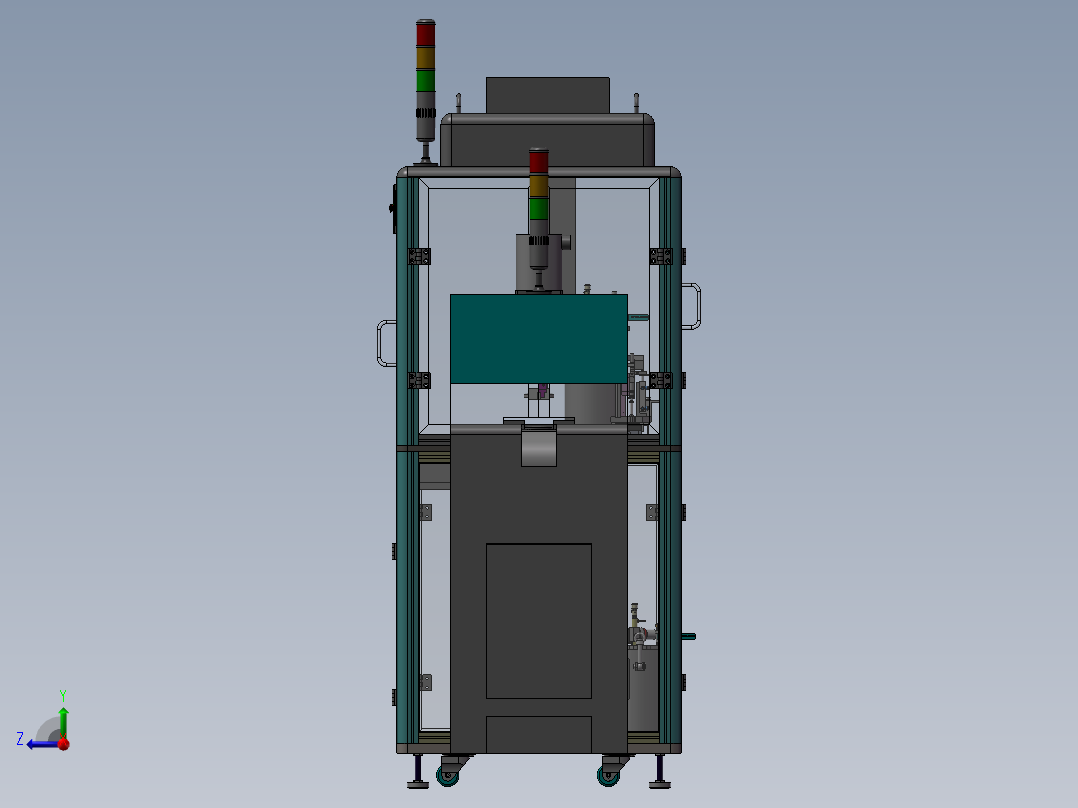 眼镜镜片点胶烘烤流水线右视图