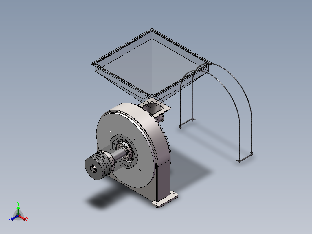 食材药材粉碎机 60B自吸粉碎机sw18可编辑正等轴测图
