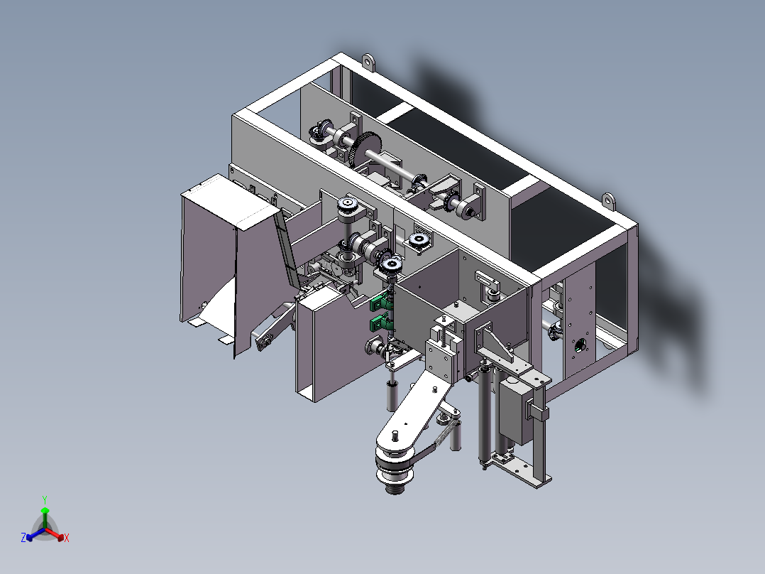 竹筷自动包装机sw16可编辑正等轴测图
