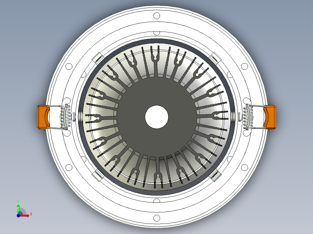 LED灯结构模型前视图