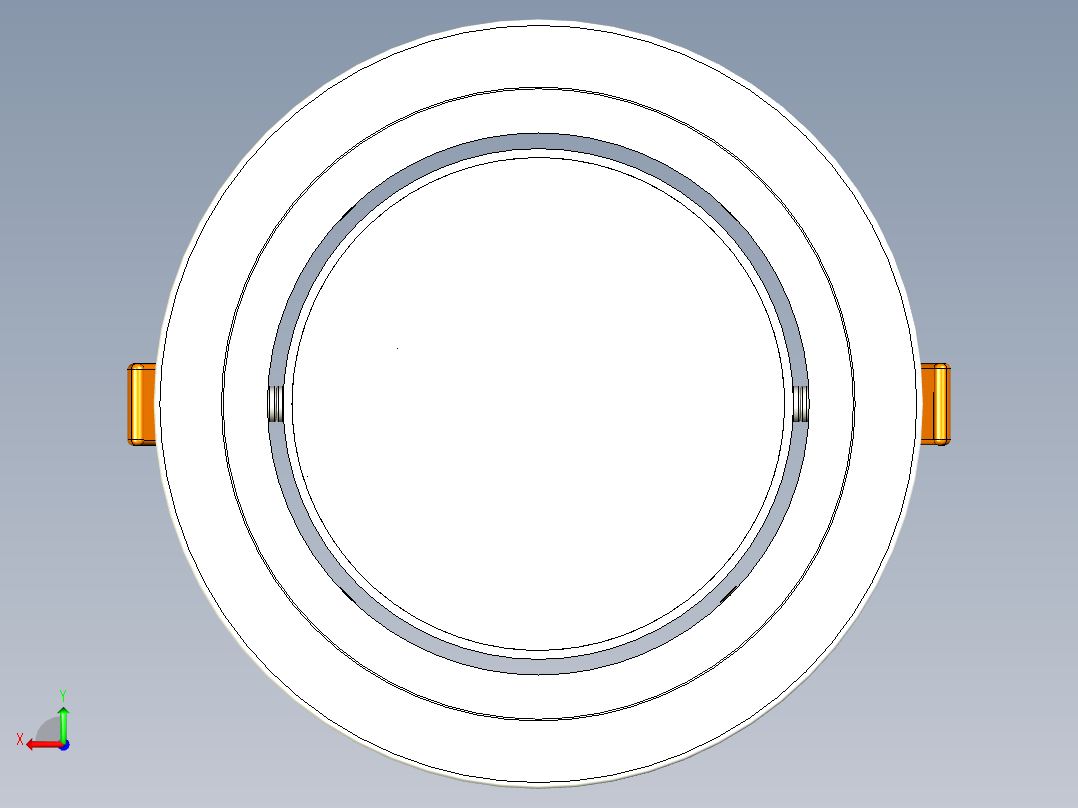 LED灯结构模型后视图