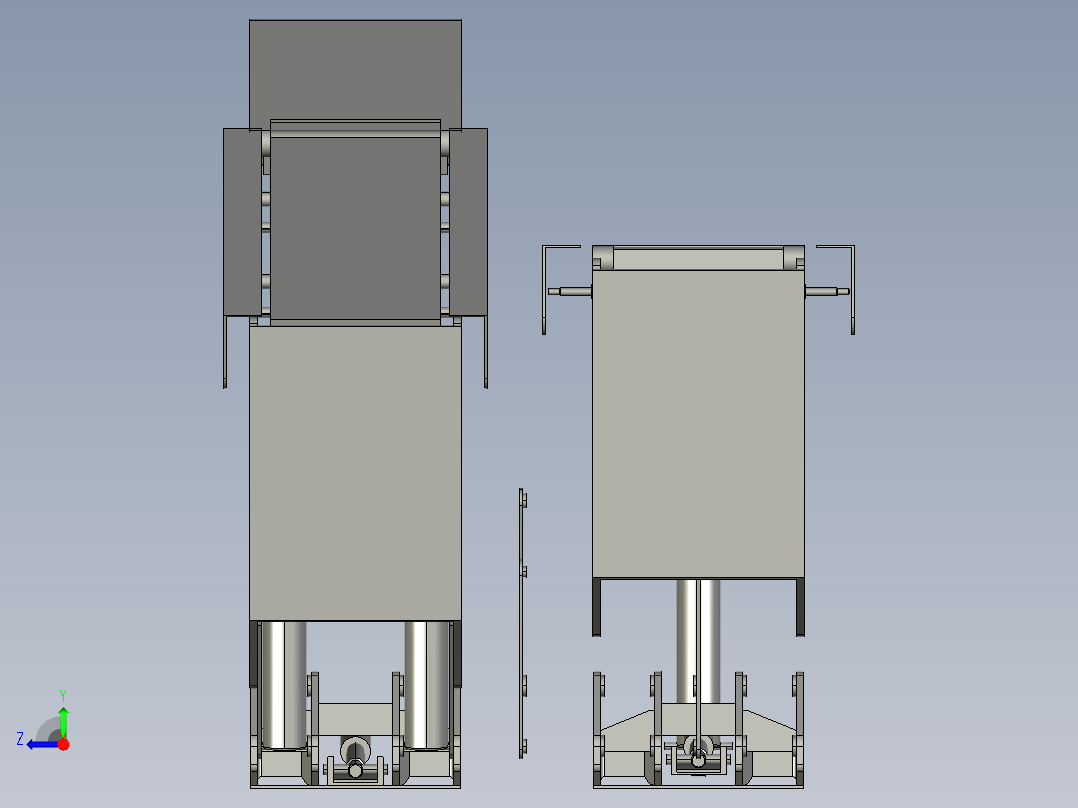 液压支架的运动仿真设计【带PROE三维+仿真动画】【8张CAD图纸】右视图