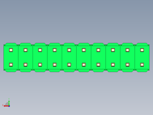 彩色公头100mil（2.54mm）系列-DS1021_green_2x10p_100mil_Type1_rev1.0后视缩略图