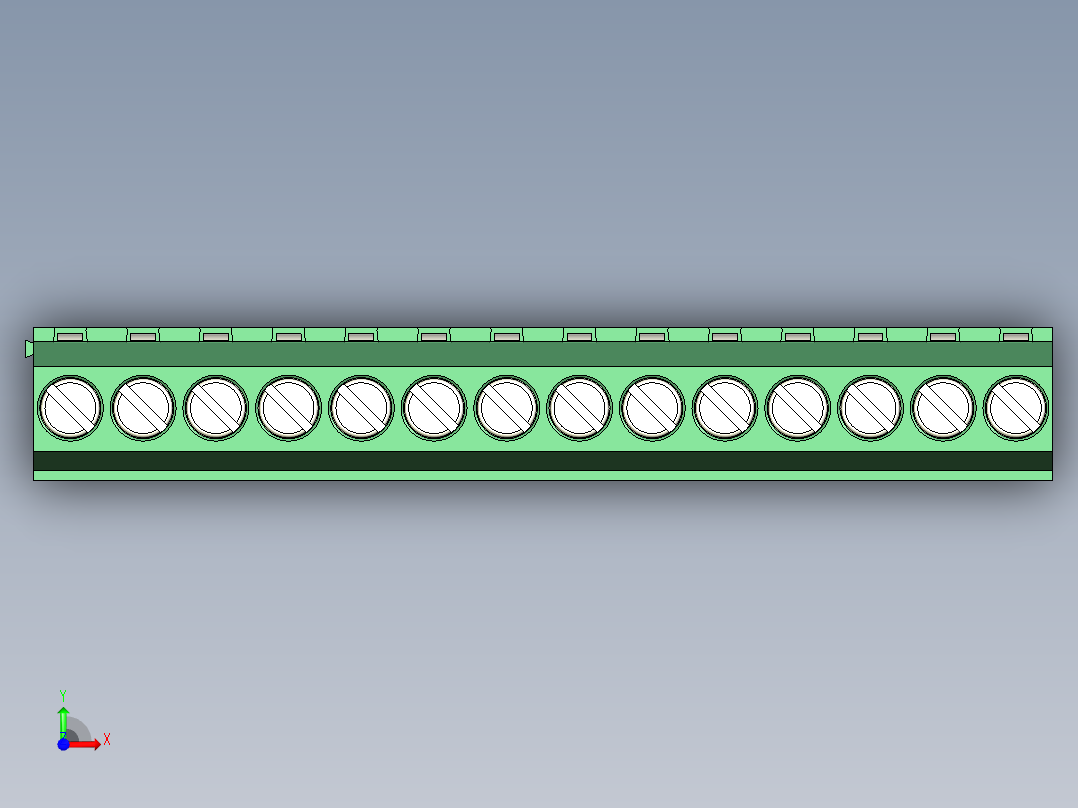 PCB Terminal Block 14 DEG381-3.5前视图