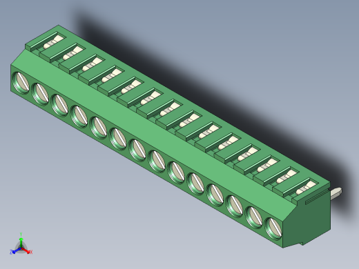 PCB Terminal Block 14 DEG381-3.5正等轴测缩略图