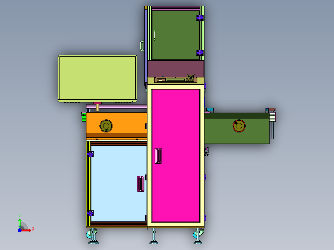 升降式电路板存放缓存装置前视图