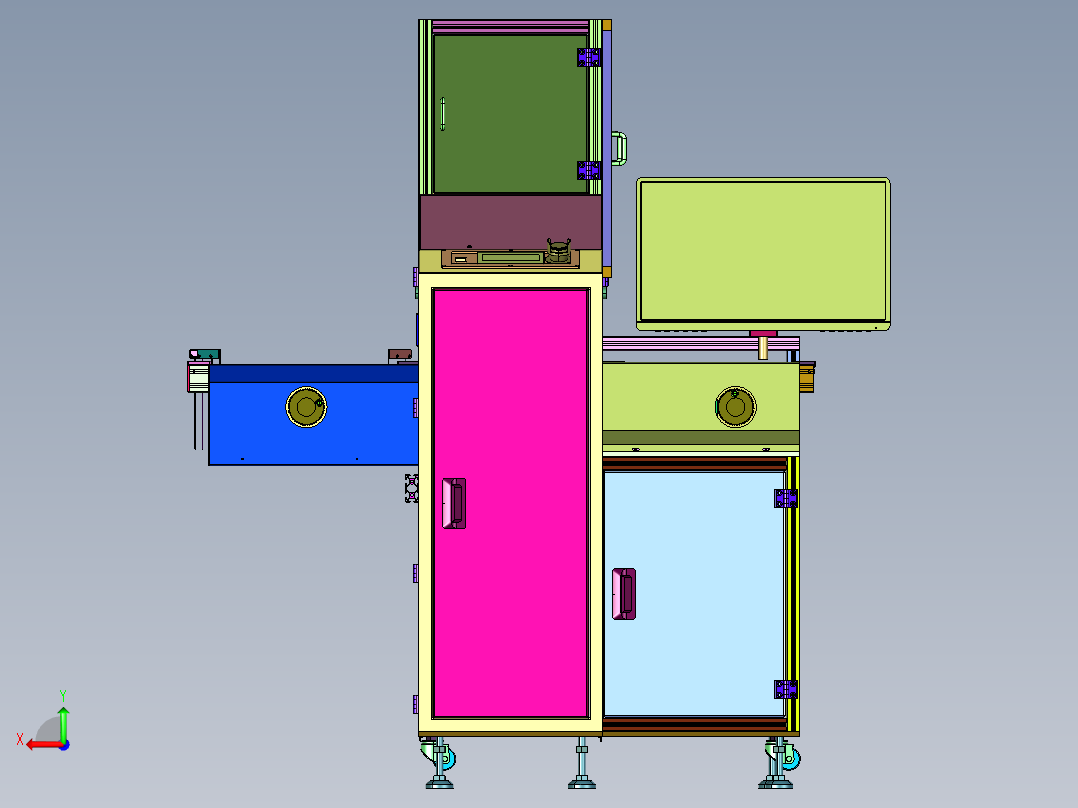 升降式电路板存放缓存装置后视图