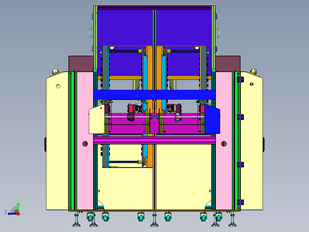 升降式电路板存放缓存装置右视图