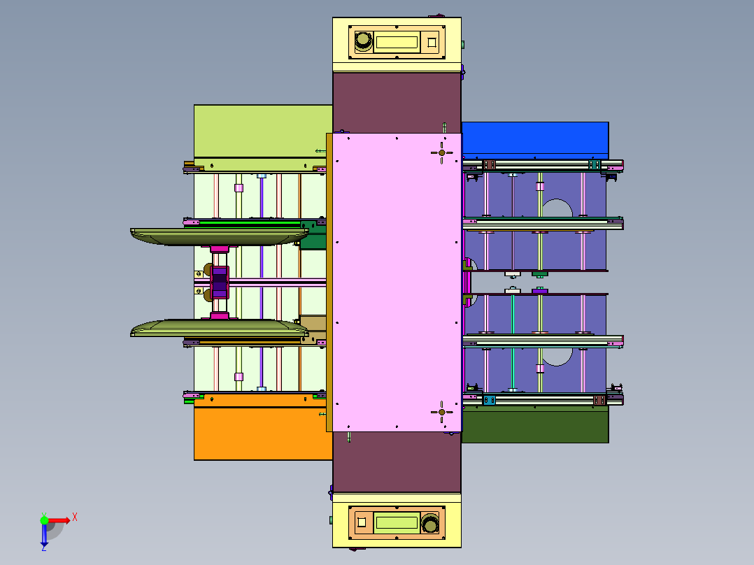 升降式电路板存放缓存装置俯视图