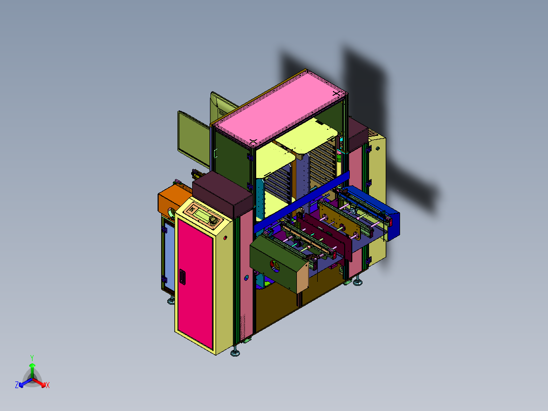 升降式电路板存放缓存装置正等轴测图