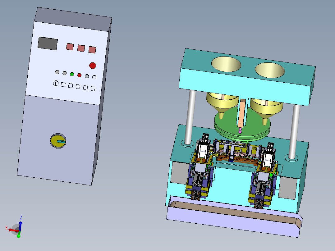 真空包装机（放袋、抽气、充气、热封）