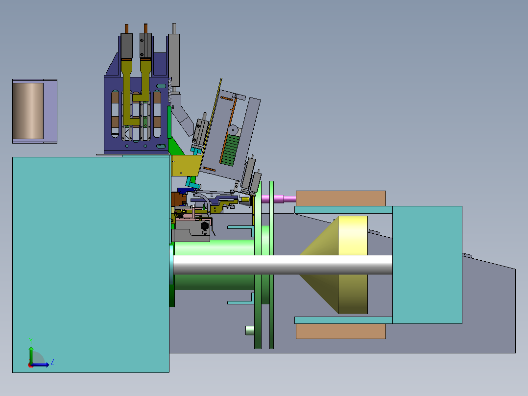 真空包装机（放袋、抽气、充气、热封）左视图