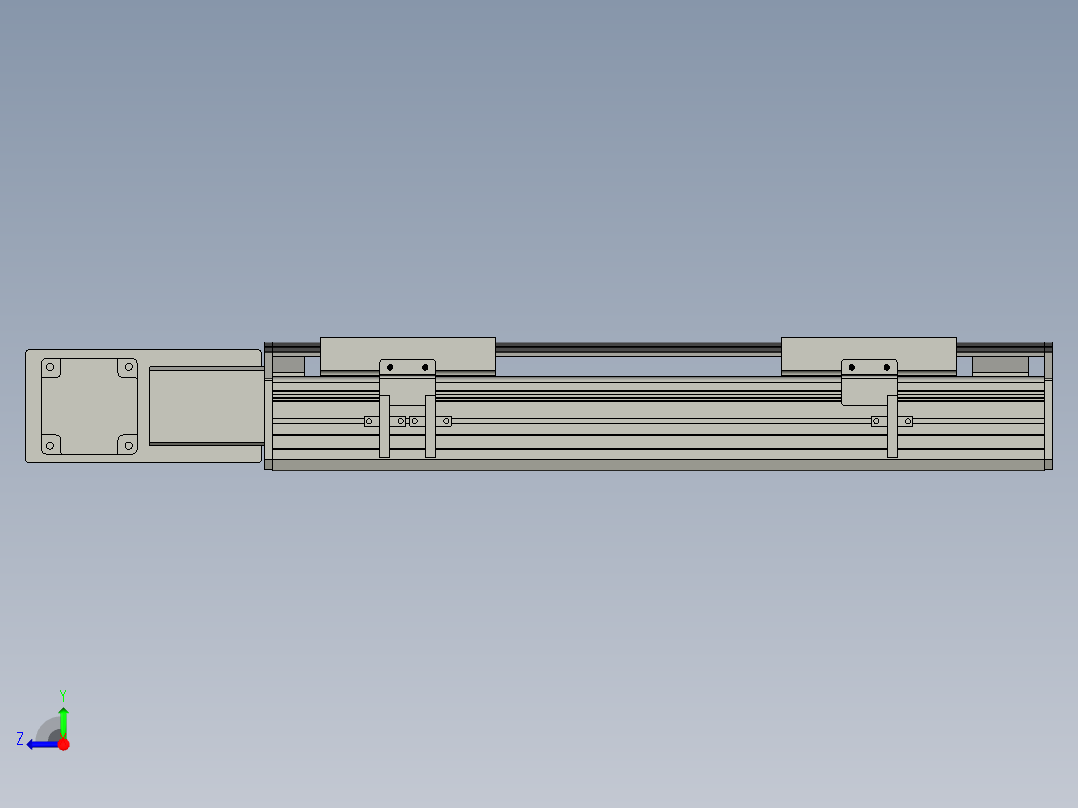 直线模组WG-LHB12-S250-BL设计图纸右视图