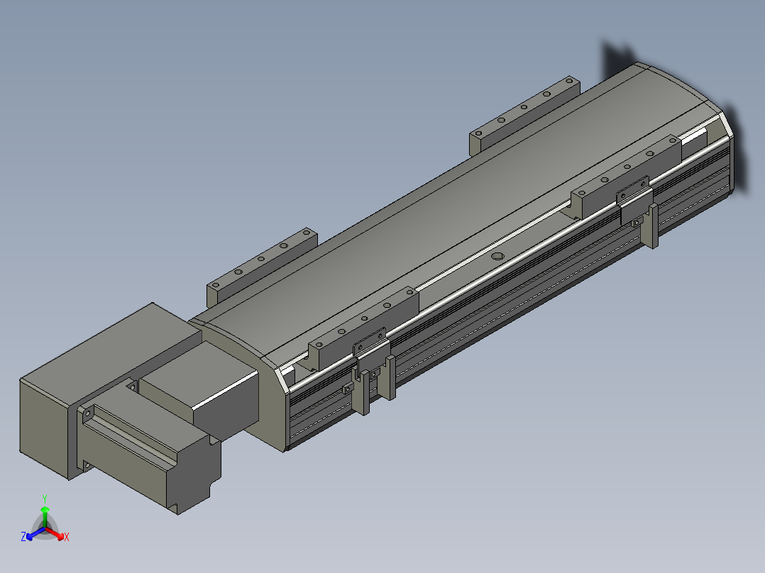 直线模组WG-LHB12-S250-BL设计图纸正等轴测图