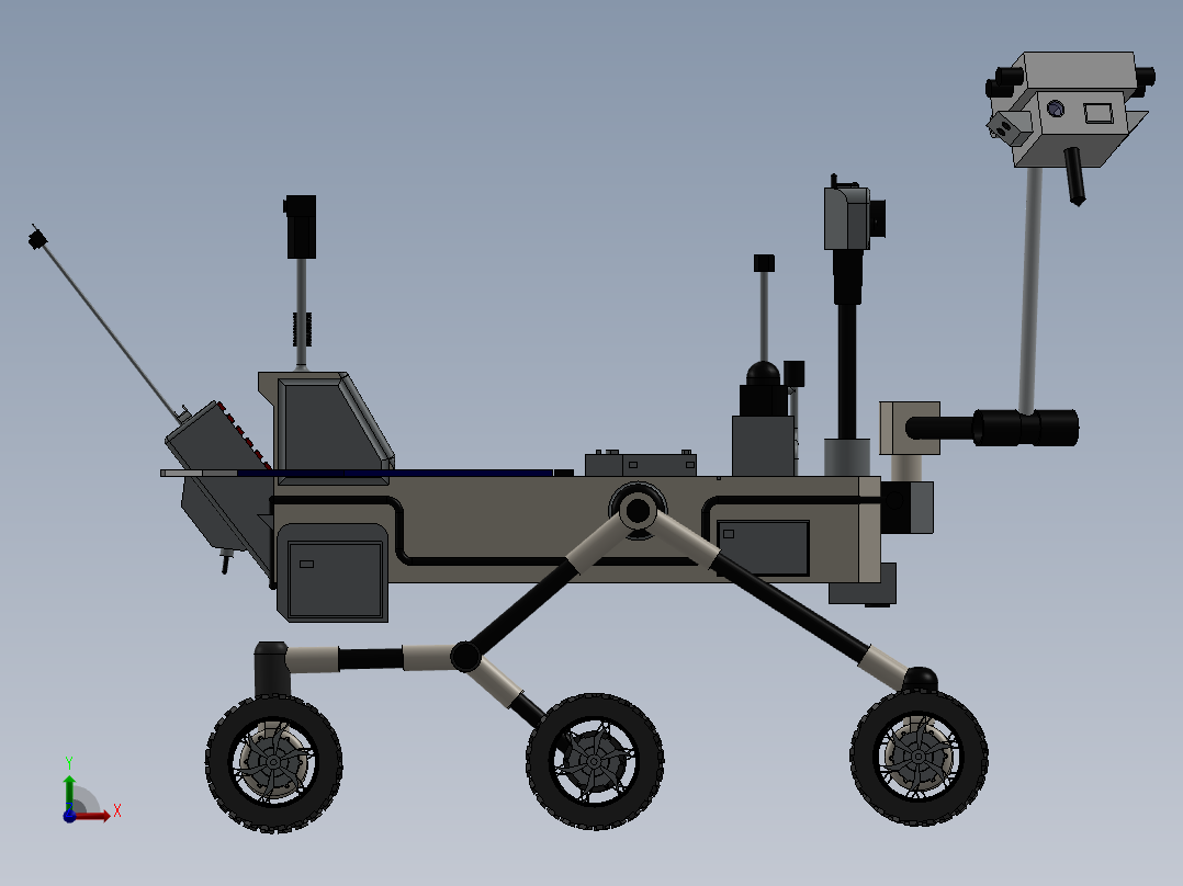 火星漫游者车前视图