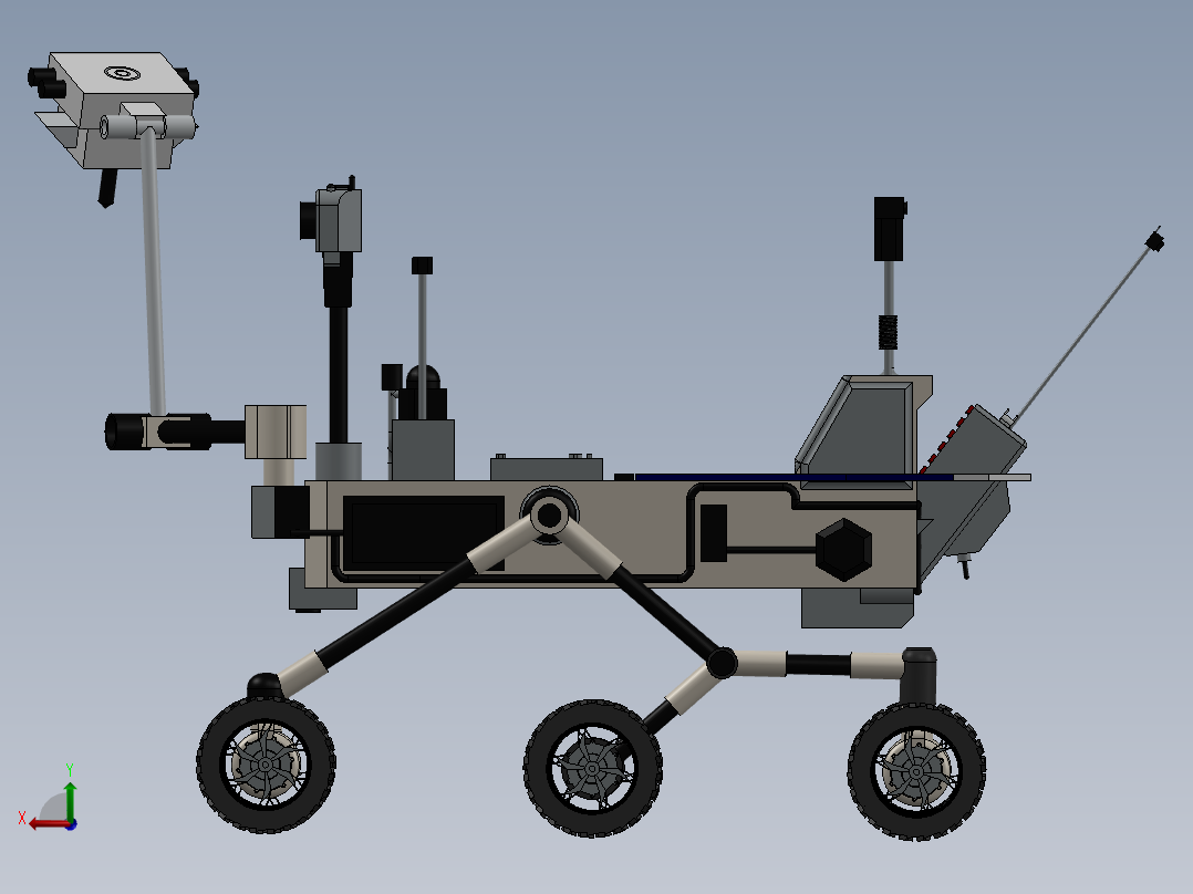 火星漫游者车后视图