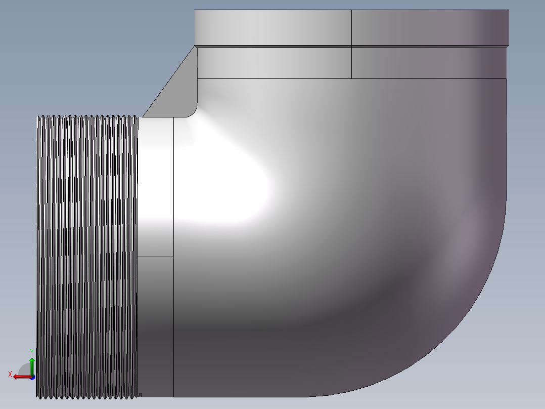 弯头-等径内外丝 DN100后视图