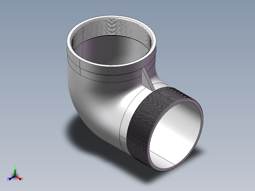 弯头-等径内外丝 DN100正等轴测缩略图