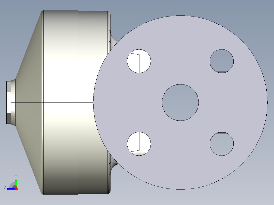 14KMOAVCP NO-DA 气动隔膜阀、常开型双作用，固定法兰，钻孔ANSI B16.5条款150 # FF。面对面根据EN 558-1 PVC-U右视图