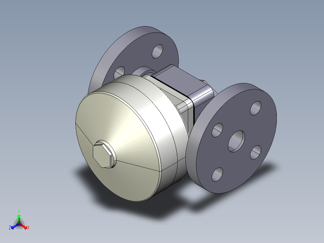 14KMOAVCP NO-DA 气动隔膜阀、常开型双作用，固定法兰，钻孔ANSI B16.5条款150 # FF。面对面根据EN 558-1 PVC-U正等轴测图