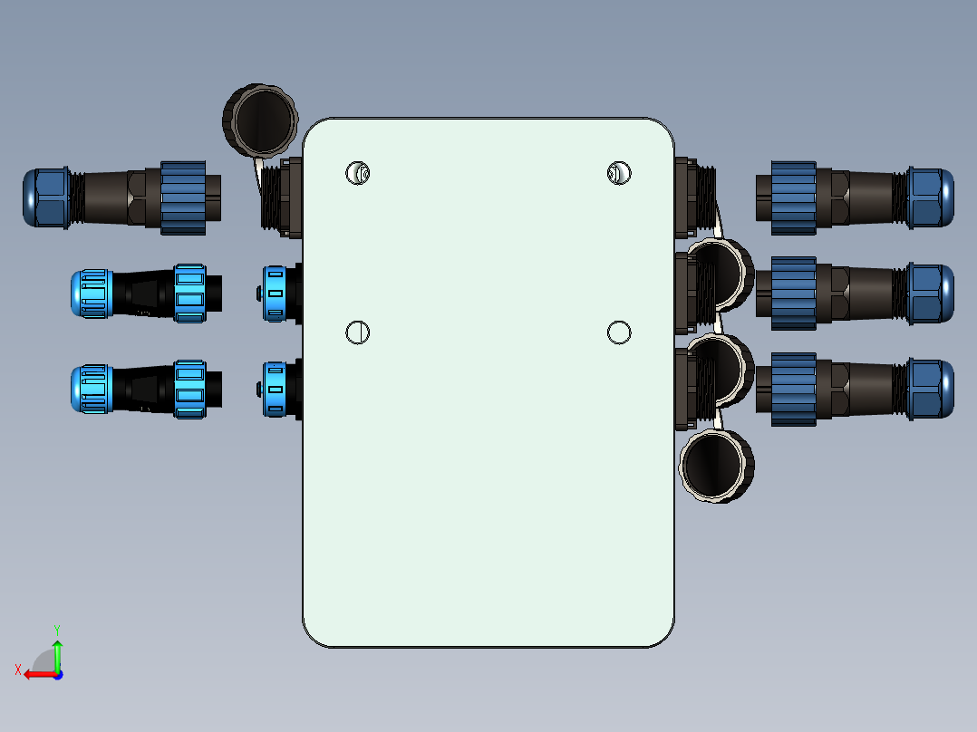 IOT Arduino超大机箱-LCD 1602串行-键盘- LED -按钮后视图