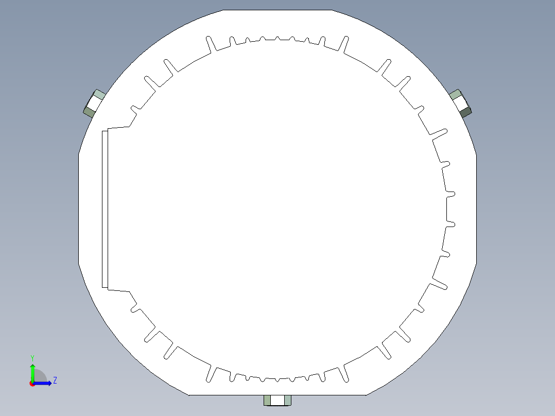 TSUBAKI脚底安装电机3D模型左视图