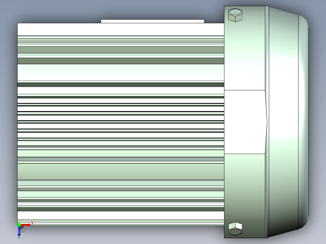 TSUBAKI脚底安装电机3D模型俯视图