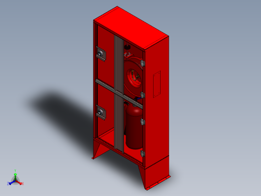 带箱子的灭火器 sw stp igs正等轴测缩略图