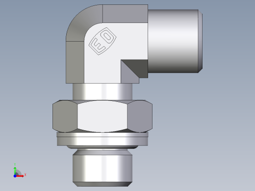 卡套式工业通用硬管接头EO_Adjustable_Locknut_elbow_WEE06SROMDCF前视缩略图