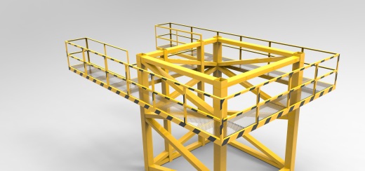 塔式起重机基座部分3D数模图纸 STEP IGS格式缩略图