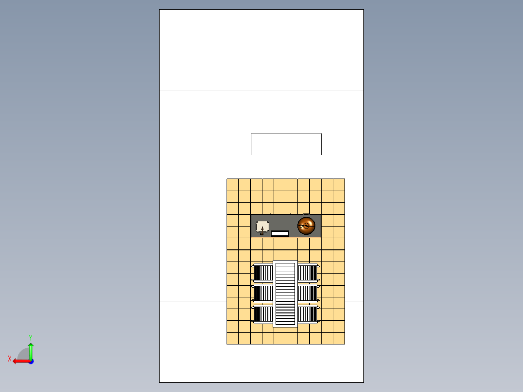 带韦伯的冰箱和水槽的室外厨房后视图