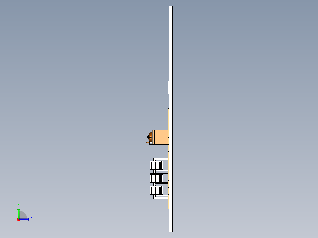 带韦伯的冰箱和水槽的室外厨房左视图