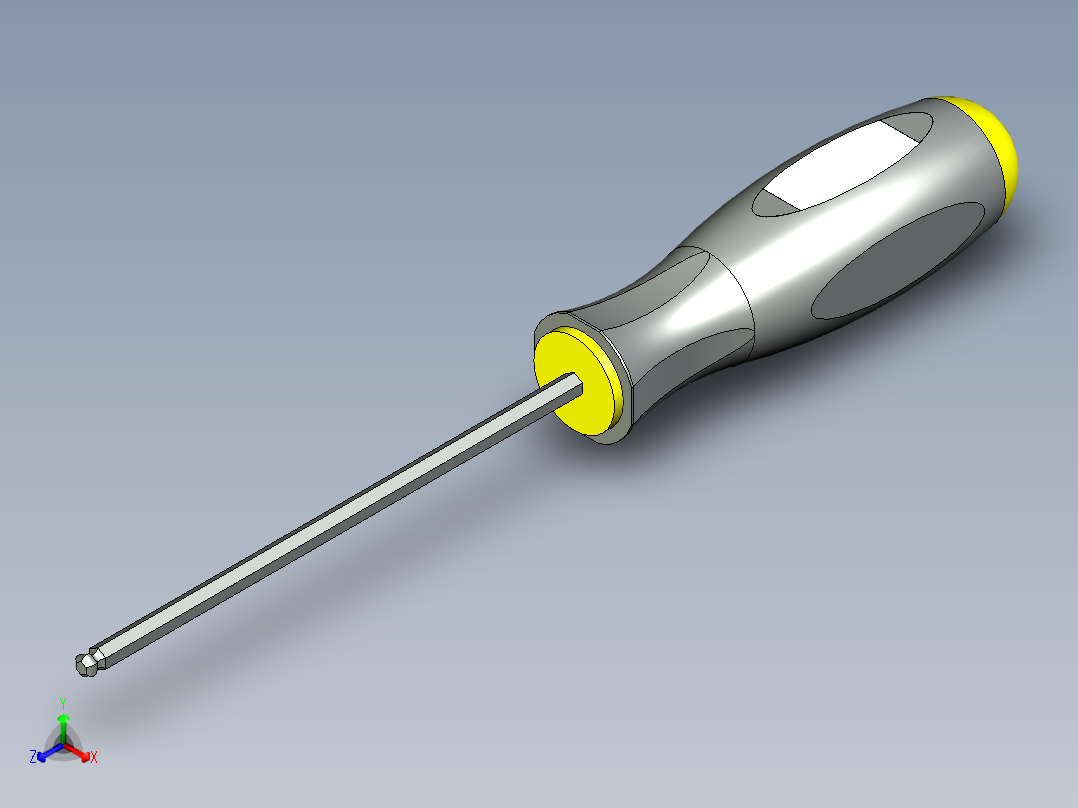3-32球头六角螺丝刀--sw stp正等轴测图