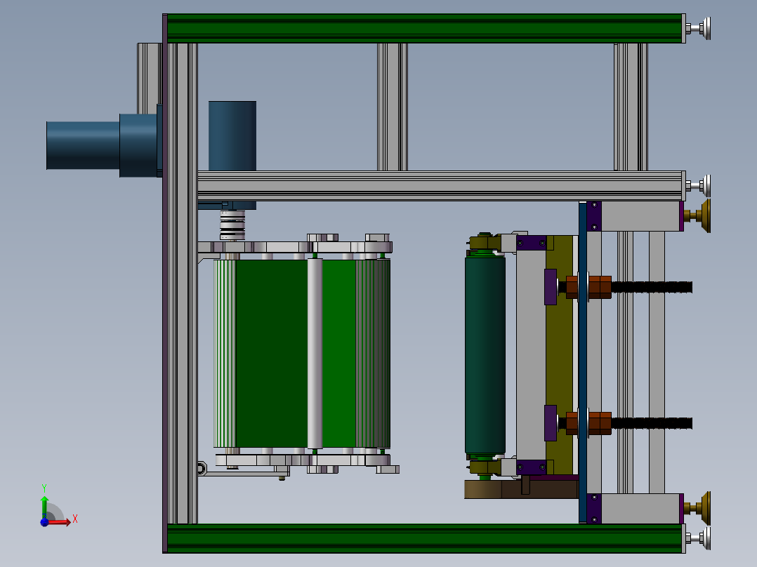 凸轮打磨机抛光机3D模型 非标自动化设备3D图纸3D模型前视图