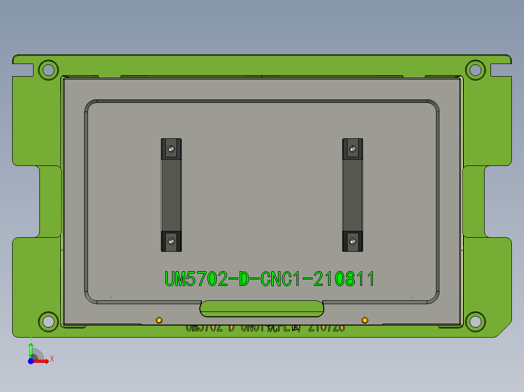 UM5702-D笔记本CNC工装夹具三维模型-CNC1-210811前视图