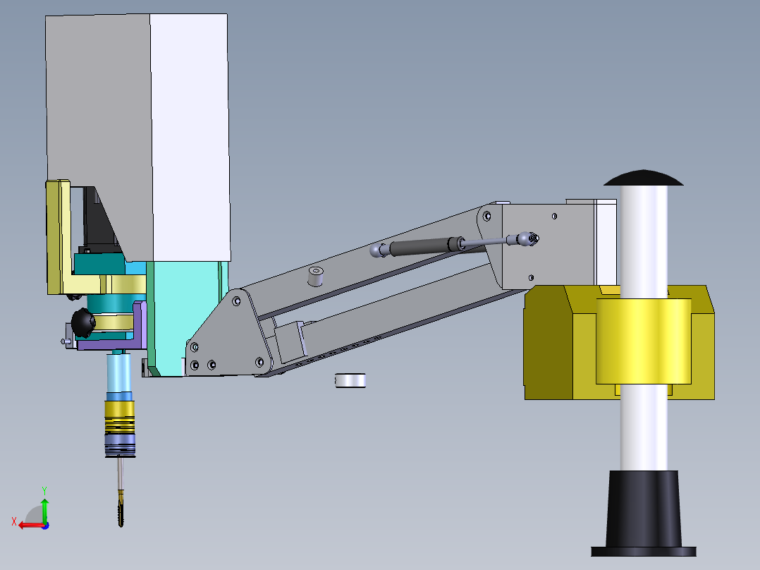 攻丝机折叠臂后视图