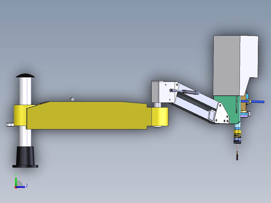 攻丝机折叠臂左视图