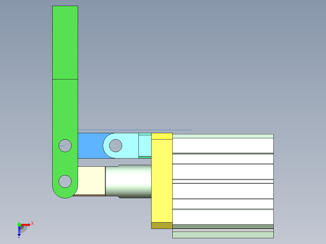 杠杆压紧机构俯视图