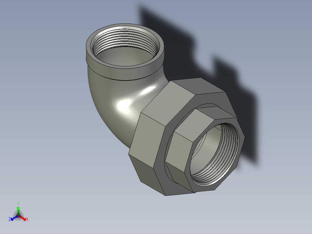 螺纹管活接-90°等径内丝弯头 DN40